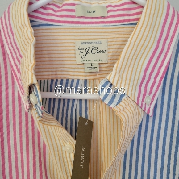 J. CREW Slim Seersucker Stripe Shirt - Picture 5 of 6